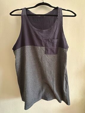 ASOS Navy and Charcoal Two-Tone Pocket Tank